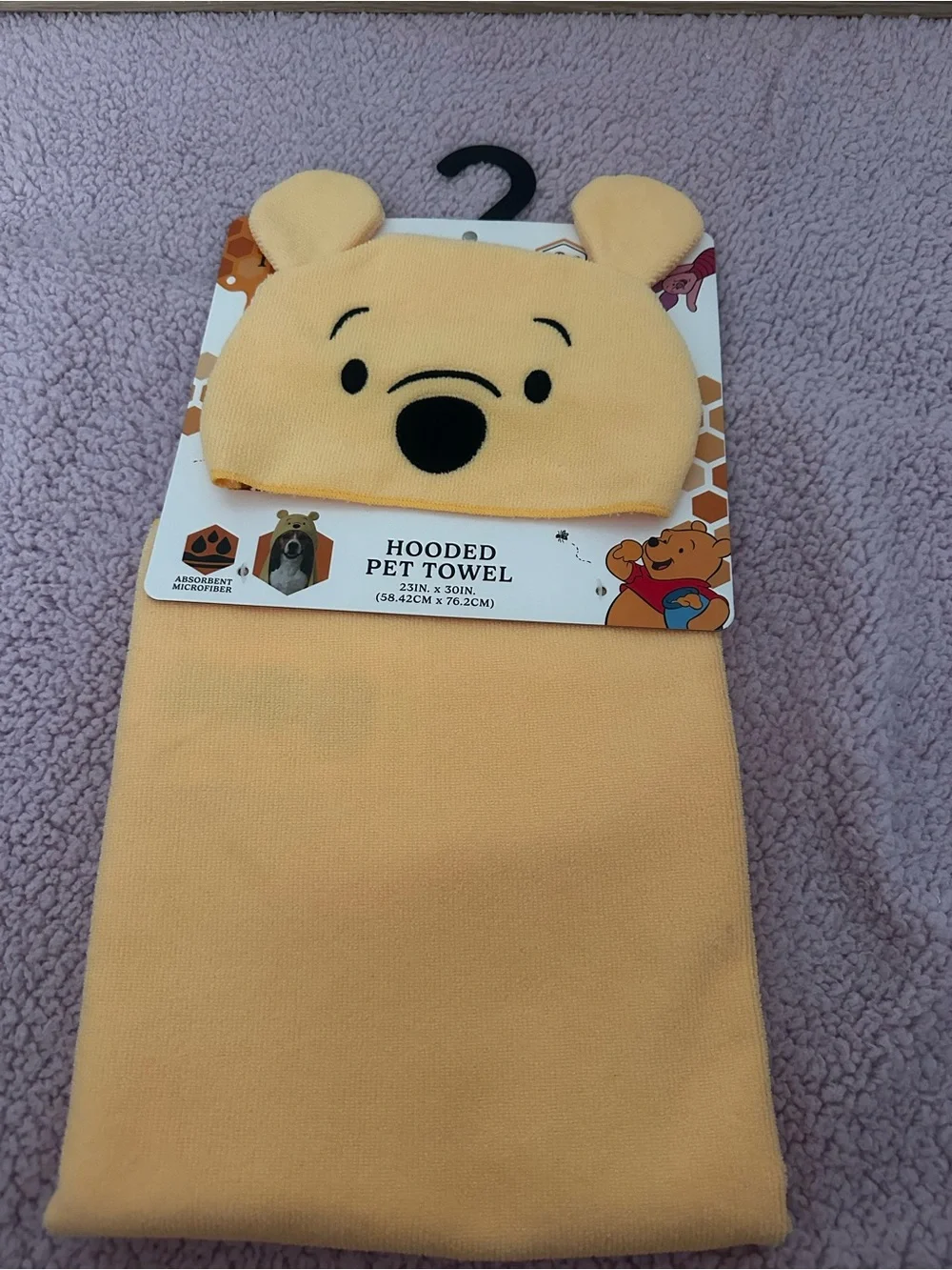 Disney Yellow Winnie the Pooh Hooded Pet Towel